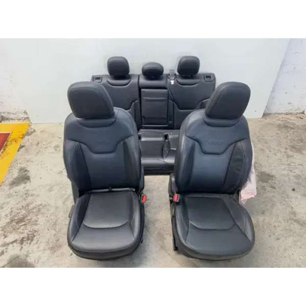 Jogo Banco Jeep Compass 2017 2019 Couro Eletrico Detalhe Preto