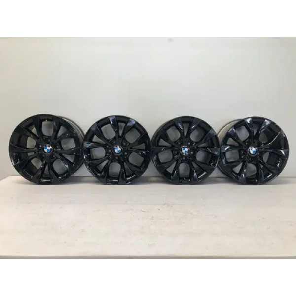 Jogo Roda Liga Aro 17 5x120mm Bmw X1 E84 2010 2015 Detalhe Preto