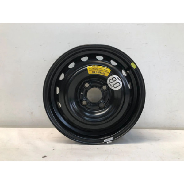 Roda Ferro Estepe Aro 14 4x100 Nissan Versa 2015 2019 Detal Preto