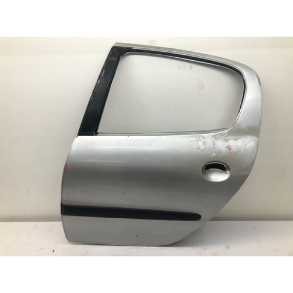 Porta Traseira Esquerda Peugeot 206 2001 2009 4p Detalhe Traseira Esquerdo Prateado