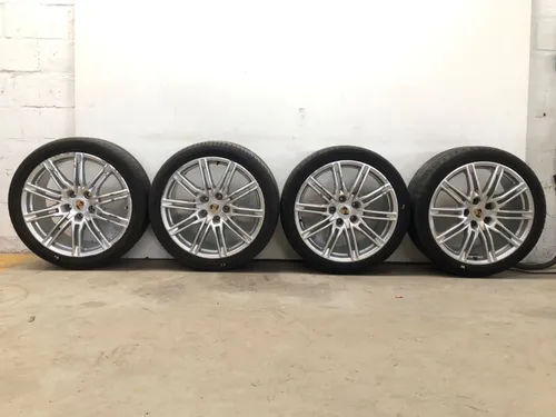 Jogo Roda Liga Aro 21 5x130 Porsche Cayenne 2011 2014 Det Cinza-escuro