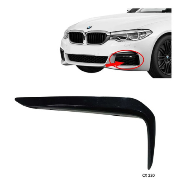 Moldura Grade Farol De Milha Esquerdo Bmw Série 5 530i 17/20 Preto Esquerdo