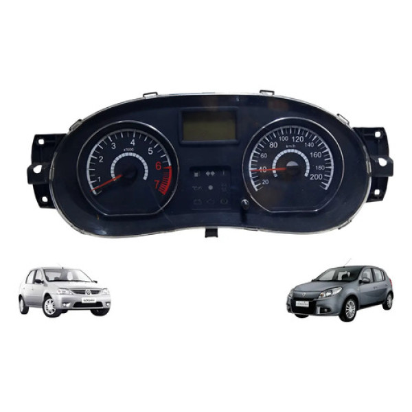 Painel De Instrumentos Renault Logan Sandero 2007 À 13 Usado Preto