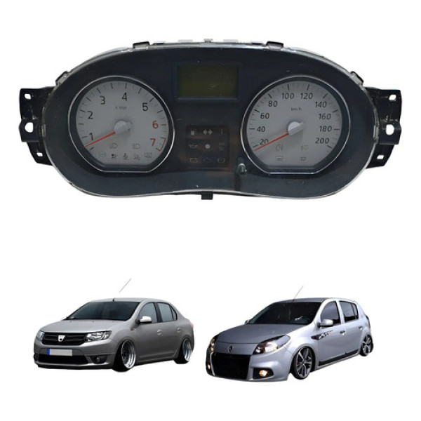 Painel Instrumento Renault Logan Sandero 2007 2012 1.6 Usado Preto