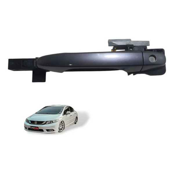Maçaneta Extena Dianteira Esquerda Civic 2012 À 2016 Usado Azul-escuro Dianteira