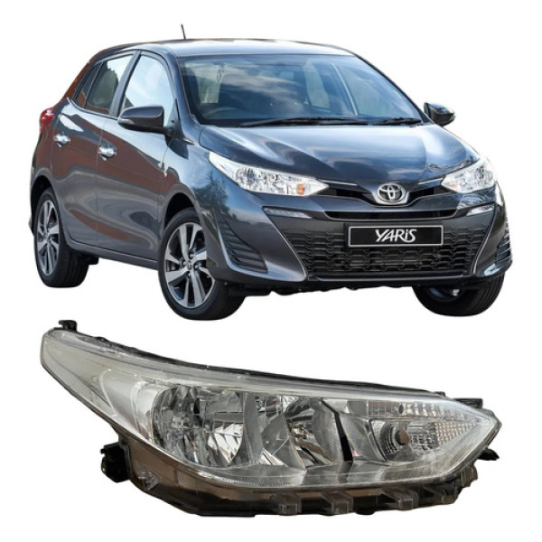 Farol Toyota Yaris Original Cromado Sem Projetor 26051301 Direito/passageiro Direito