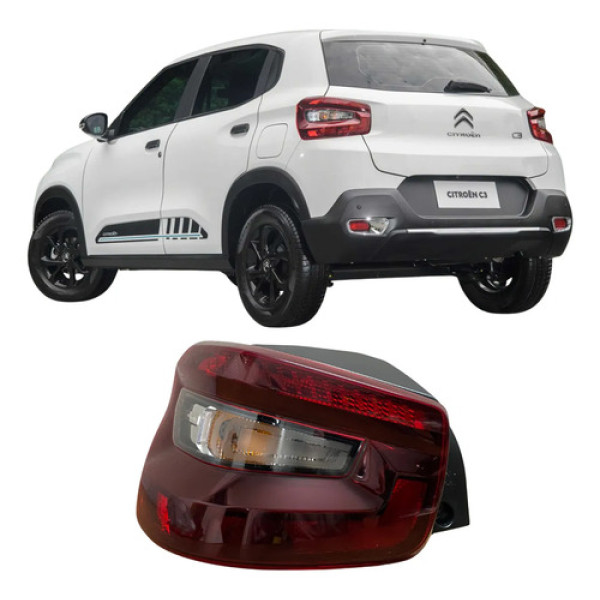 Lanterna Traseira Citroen C3 2022 Original 26091501 Esquerdo/motorista Vermelho