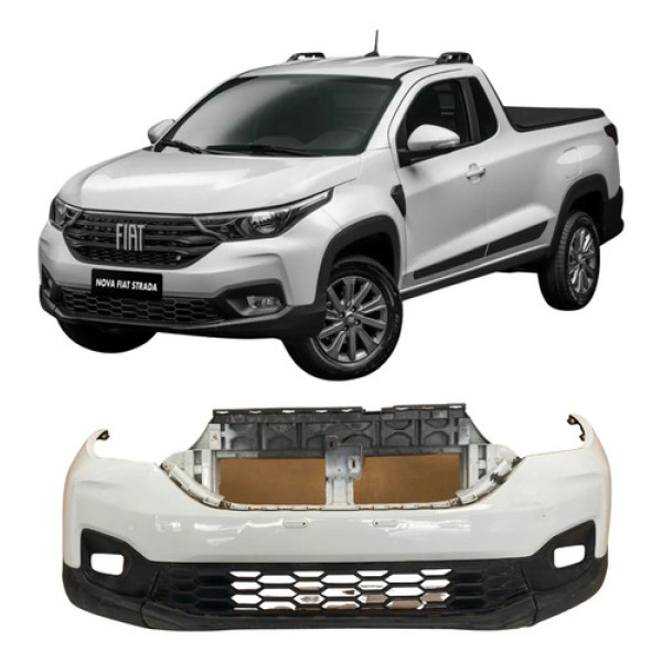 Para Choque Dianteiro Fiat Strada 2020 2021 26011609 Branco