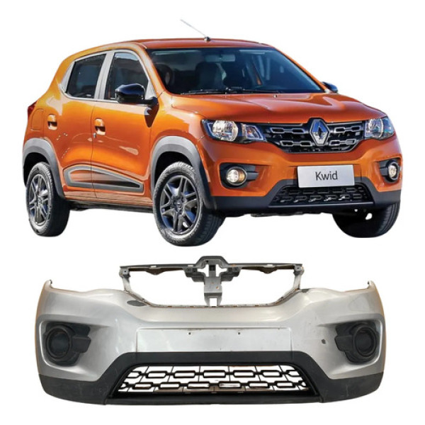 Para Choque Dianteiro Renault Kwid 2018 2019 2020 26032505 Cinza