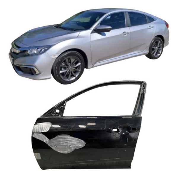 Porta Dianteira Esquerda Honda Civic 2017 2018 16332 Dianteira Esquerdo Preto