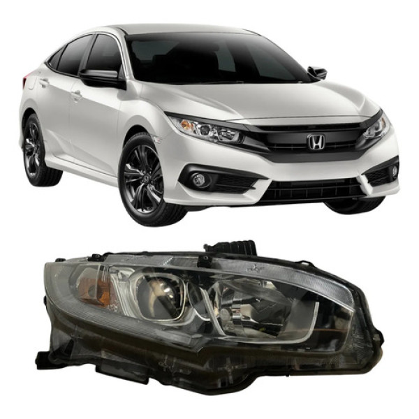 Farol Honda Civic G10 2017 2018 2019 Original Led 26070401 Direito/passageiro Direito