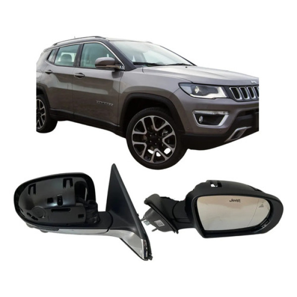 Retrovisor Jeep Compass 2016 A 2020 Ld Retratil Cromado Novo Cromado