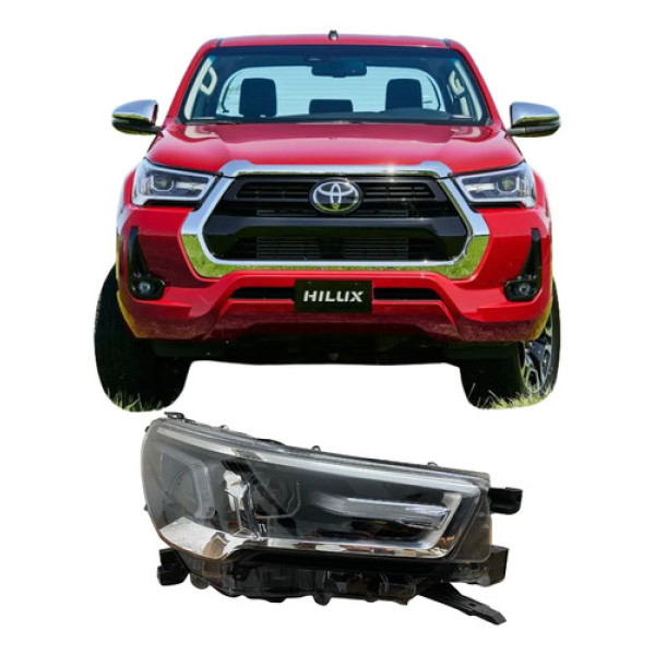 Farol Toyota Hilux 2021 2022 Original Full Led 26090201 Direito/passageiro