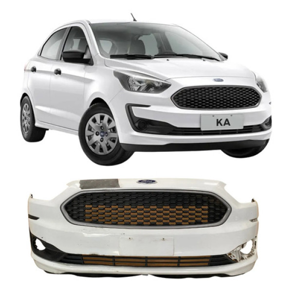 Para Choque Dianteiro Ford Ka Original Com Grade 26050505 Branco