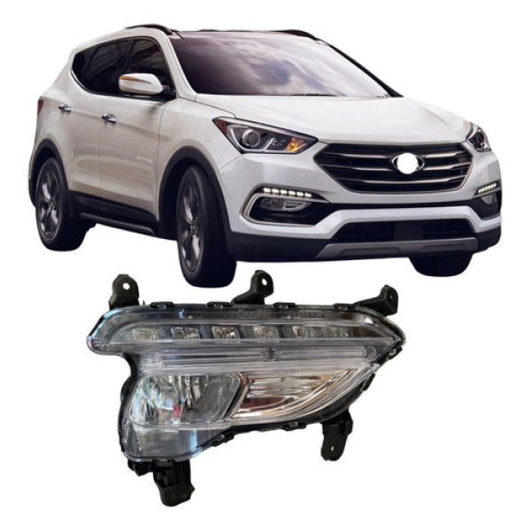 Farol De Milha Hyundai Santa Fé 2017 2018 2019 Com Drl