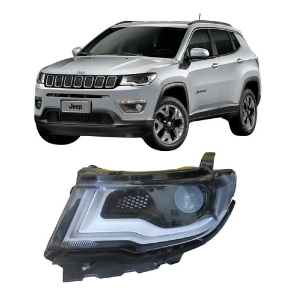 Farol Jeep Compass Para Xênon 2017 2018 19 20 2021 Original Esquerdo