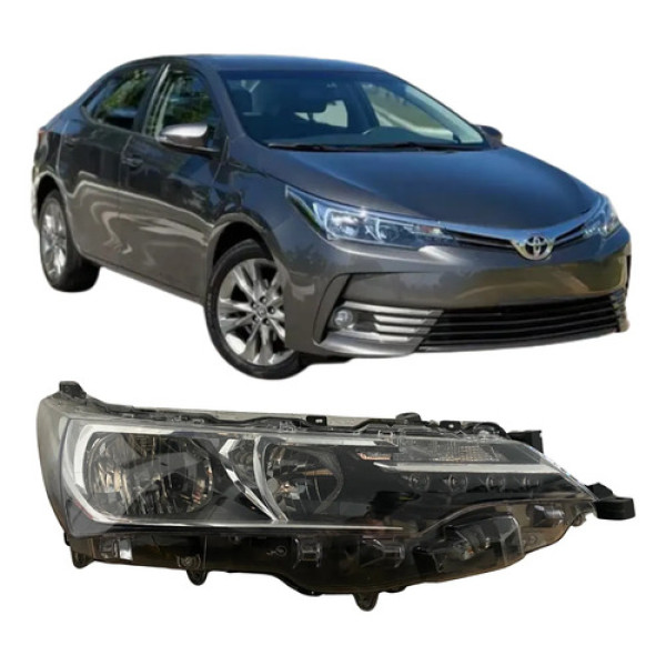 Farol Toyota Corolla Com Led 2018 2019 Original 26051604 Direito/passageiro Direito