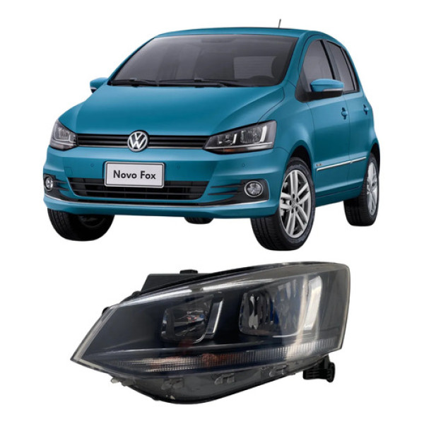 Farol Volkswagen Fox 2015 A 2020 Original 26042515 Esquerdo/motorista Esquerdo