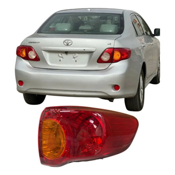 Lanterna Traseira Toyota Corolla 2009 2010 Original 26062005 Direito/passageiro Vermelha
