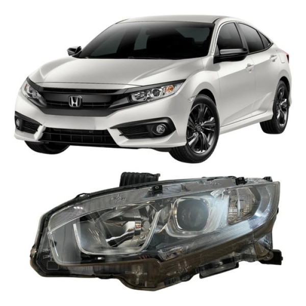 Farol Honda Civic G10 2017 2018 2019 Original Led 26051607 Esquerdo/motorista Esquerdo