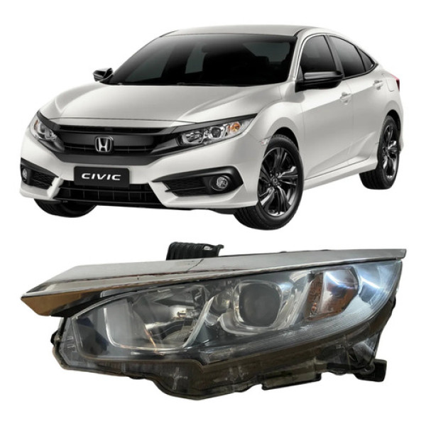 Farol Honda Civic G10 2017 2018 2019 Original Led 26062710 Esquerdo/motorista Esquerdo