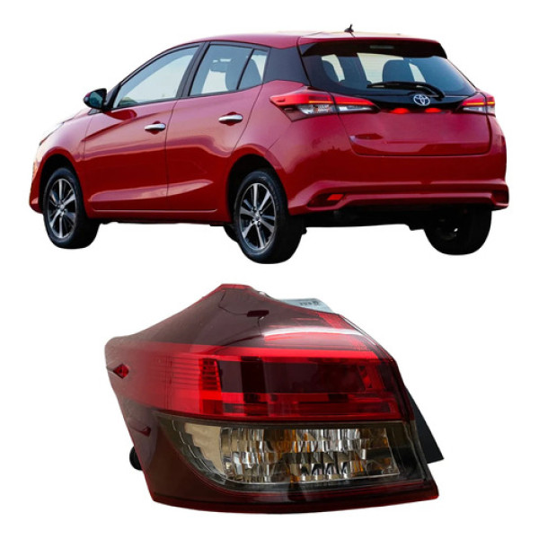 Lanterna Traseira Toyota Yaris Hatch Led Original 26091502 Esquerdo/motorista Vermelha