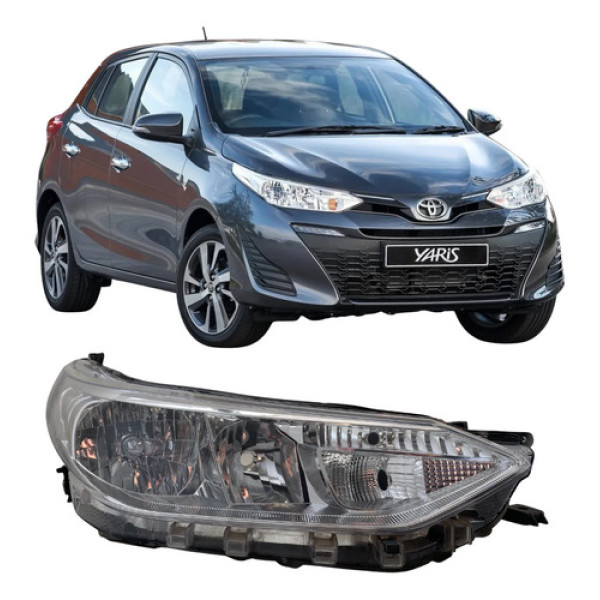 Farol Toyota Yaris Original Cromado Sem Led 26042505 Direito/passageiro Direito