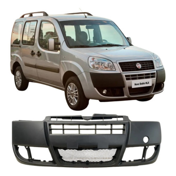 Parachoque Dianteiro Doblo 2010 2011 2012 2013 A 20 Com Furo Preto Liso Prontro Para Pintura