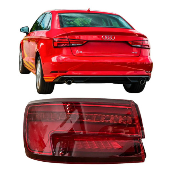 Lanterna Traseira Audi A3 Sedan Led 2017 A 2021 8v5945091 Esquerdo/motorista Vermelha