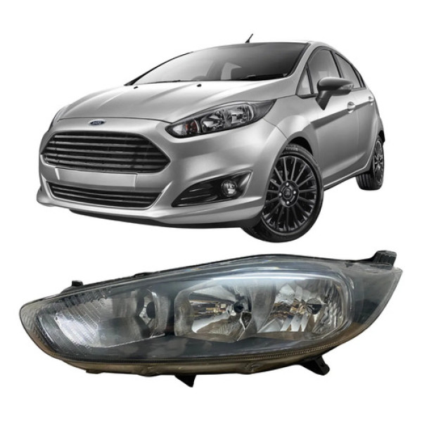 Farol Ford New Fiesta Fume Original 2014 2015 2016 26070904 Esquerdo
