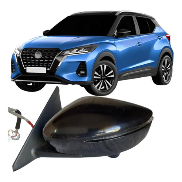 Retrovisor Nissan Kicks 2017 C/camera Esquerdo Preto