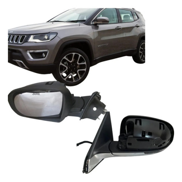 Retrovisor Jeep Compass 2016 A 2020 Le Retratil Cromado