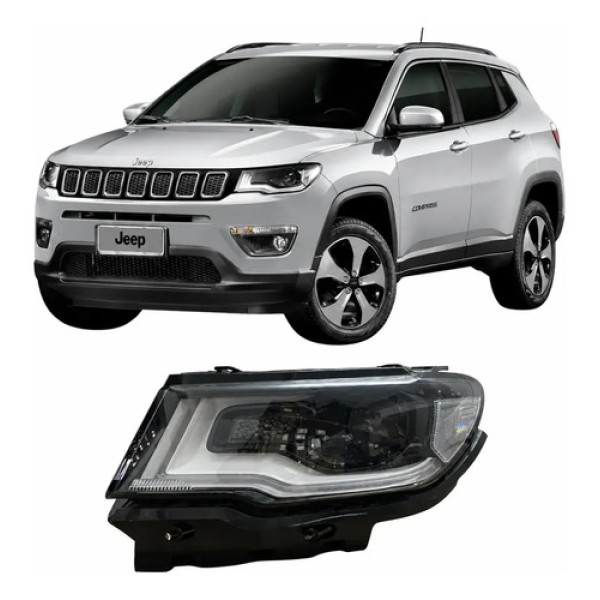 Farol Jeep Compass Original Eletrico Sem Xenon 26091605 Esquerdo/motorista Esquerdo