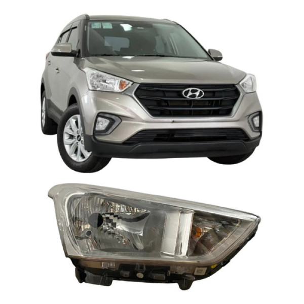 Farol Hyundai Creta Original Cromado Sem Led 26070408 Direito/passageiro Direito