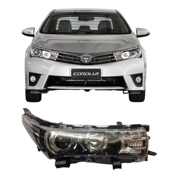 Farol Toyota Corolla 2015 2016 Com Projetor E Led 16060709 Direito/passageiro