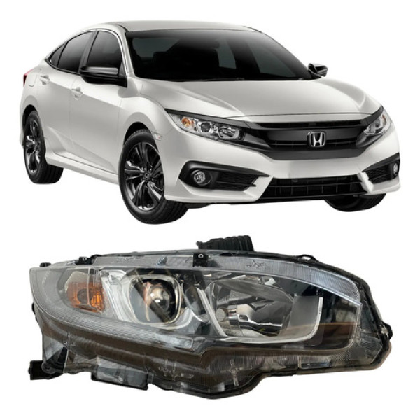 Farol Honda Civic G10 2017 2018 2019 Original 26051602 Direito/passageiro Direito