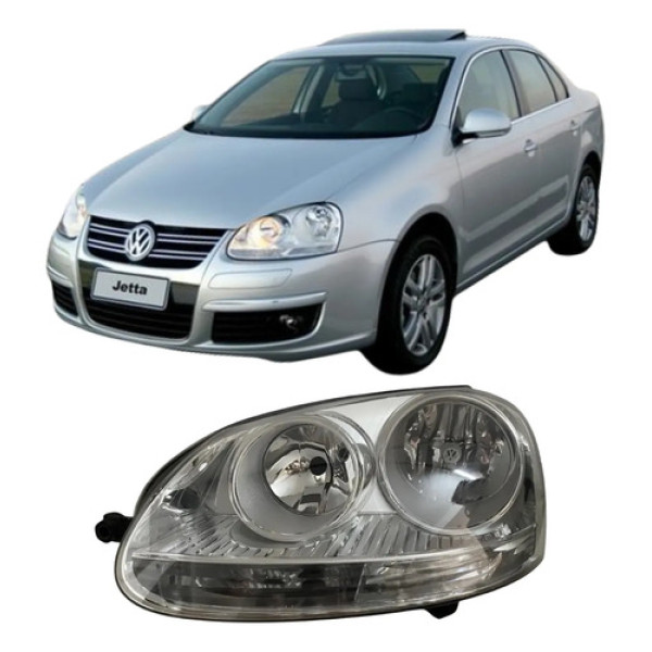 Farol Volkswagen Jetta 2007 2008 Foco Duplo Cromado 26031413 Esquedo