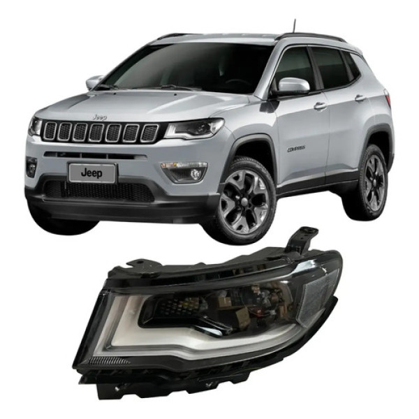Farol Jeep Compass Para Xenon 2017 2018 2019 20 2021 Original Esquerdo/motorista Esquerdo