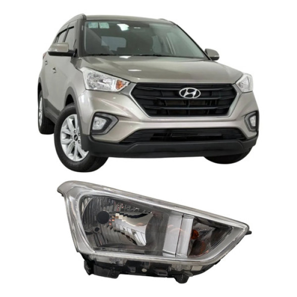 Farol Hyundai Creta Original Cromado Sem Led 26042509 Direito/passageiro Direito