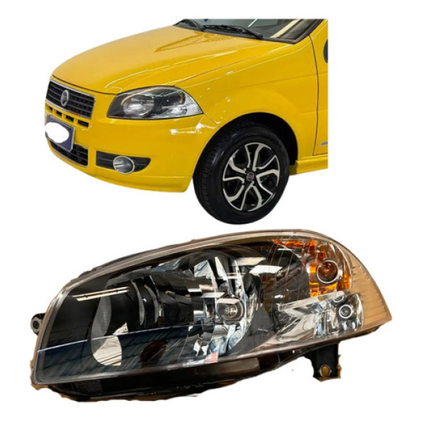 Farol Fiat Palio 2008 A 2012 1.8r (cara De Rato) Fume Novo Esquerdo