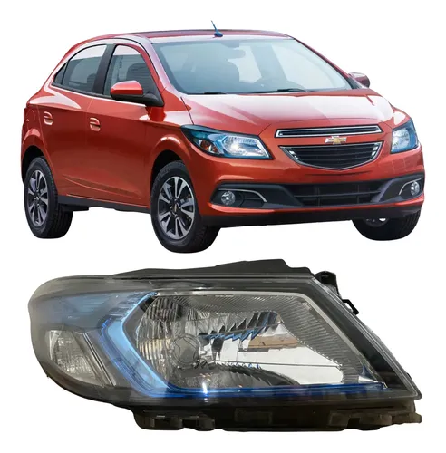 Farol Chevrolet Onix Prisma Fume Detalhe Azul 26051306 Direito/passageiro Direito