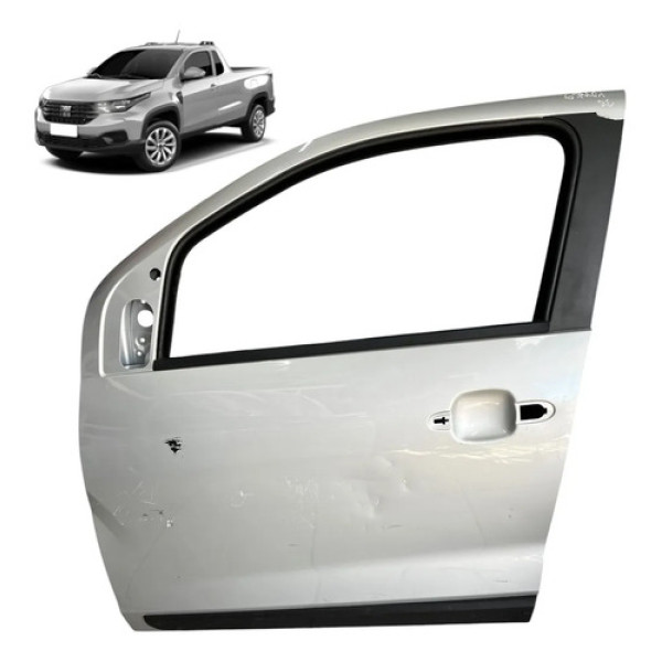 Porta Dianteira Esquerda Fiat Strada 21 22 23 2024 Original Dianteira Esquerdo Prateado