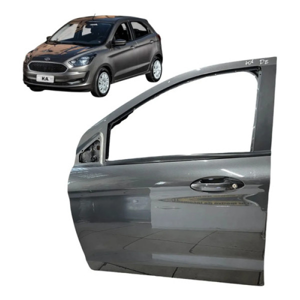 Porta Dianteira Esquerda Ford Ka 2015 A 2021 Original Cinza Dianteira Esquerdo Cinza