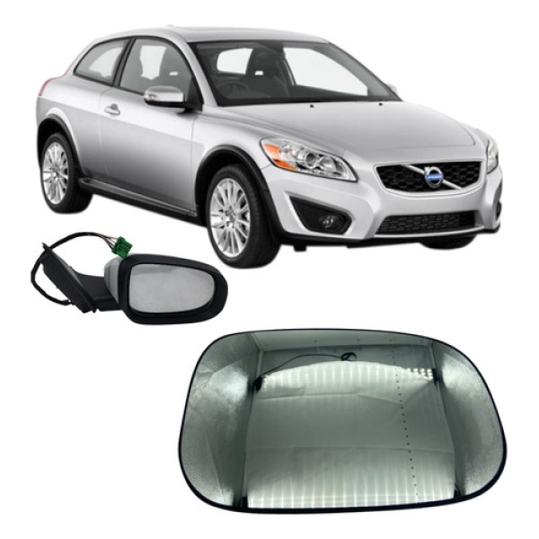 Espelho Lente E Base Retrovisor Volvo C30 C70 S40 S60 V70 Ld