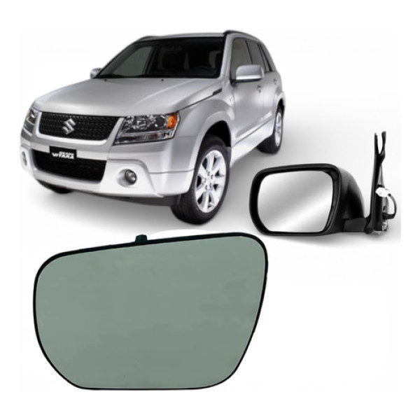 Lente E Base Vidro Retrovisor Grand Vitara 09 A 16 Esquerdo