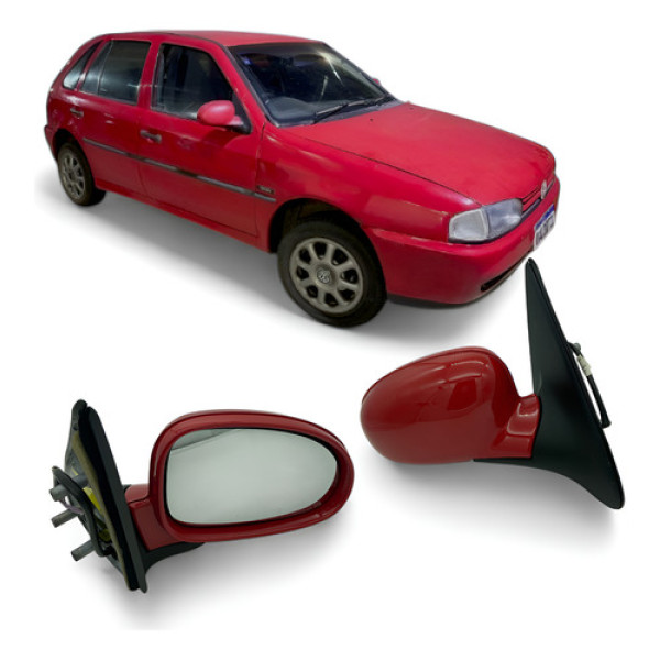 Retrovisor Gol G2 Bola Gti 96 97 98 99 4p Elet Pe Ferro Ld Vermelho