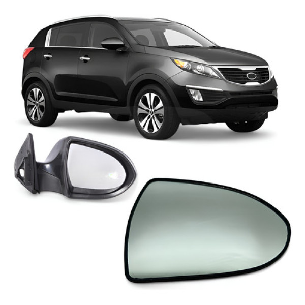 Espelho Lente Com Base Retrovisor Kia Sportage 11 A 16 Ld