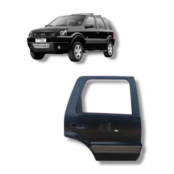 Porta Traseira Direita Ecosport 2004 A 2012 Traseira Direito Preto