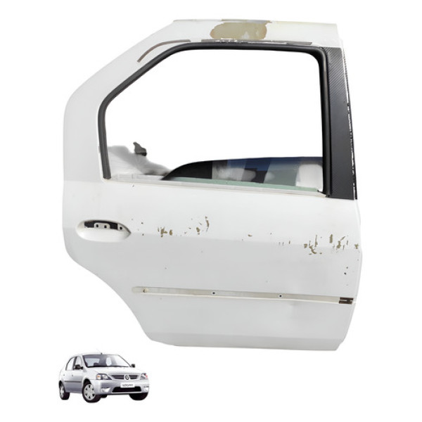 Porta Lateral Traseira Direita Renault Logan 2010 2011 Traseira Direita Branco