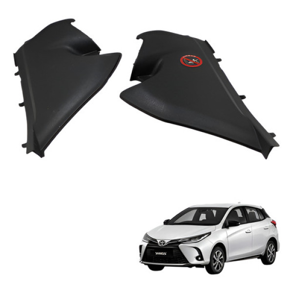Par Acabamento Lateral Painel Toyota Yaris 2019 2021 Preto